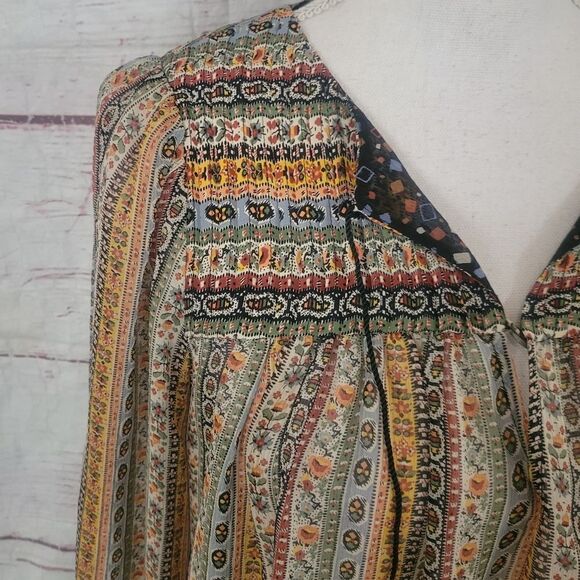 Anthropologie Burning Torch Silk Peasant Blouse Size XS - Picture 4 of 6